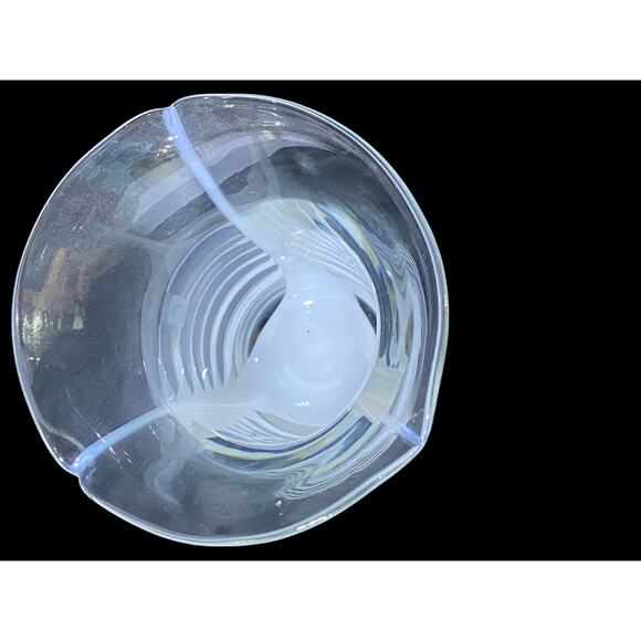 Christinenhutte by Scott Zwiesel Vase Clear With White Stripes 8" Tall - Picture 6 of 7